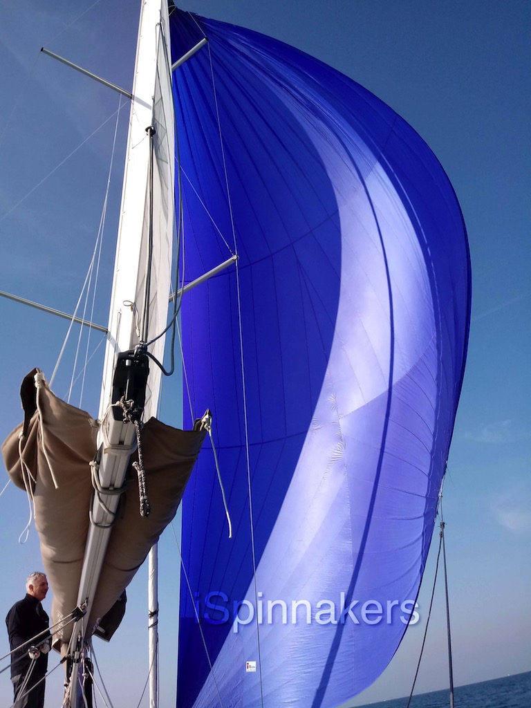 Beneteau First 310 con spinnaker asimetrico azul