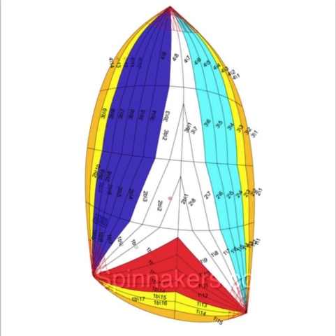 w Catalina 350 ejemplo de técnico dibujo spinnaker asimetrico multi color copy