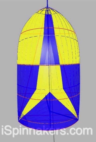 w Jeanneau sun rise ejemplo de técnico dibujo spinnaker simetrico azul amarillo